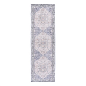 Safavieh Arizona 2'-6&quot x 8'-0&quot Polyester Power Loomed Rug in Beige / Light Blue