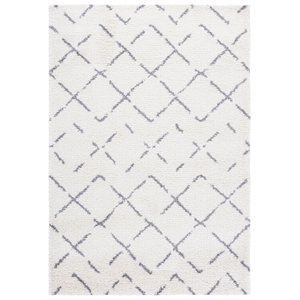 Safavieh Arizona Shag 6'-7&quot x 9'-2&quot Polypropylene Power Loomed Rug in Ivory/Gray