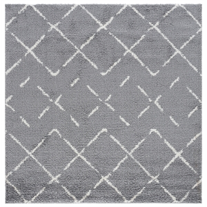 Safavieh Arizona Shag 6'-7&quot x 6'-7&quot PolypropylenePowerLoomedRuginDarkGray/Ivory
