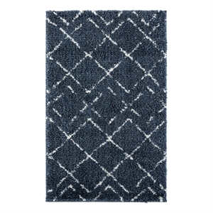Safavieh Arizona Shag 3'-2&quot x 5'-0&quotPolypropylenePowerLoomedRuginSlate/Blue/Ivory