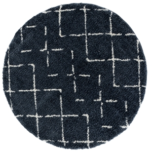 Safavieh Arizona Shag 6'-7&quot x 6'-7&quotPolypropylenePowerLoomedRuginSlate/Blue/Ivory