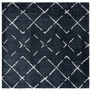 Safavieh Arizona Shag 6'-7&quot x 6'-7&quotPolypropylenePowerLoomedRuginSlate/Blue/Ivory