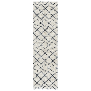 Safavieh Arizona Shag 2'-3&quot x 8'-0&quot Polypropylene Power Loomed Rug inIvory/Slate