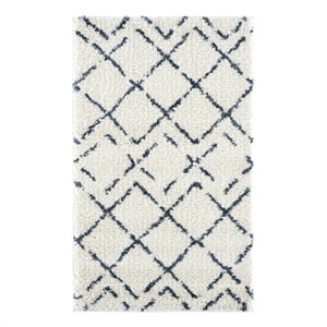 Safavieh Arizona Shag 3'-2&quot x 5'-0&quot Polypropylene Power Loomed Rug inIvory/Slate