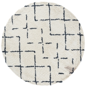 Safavieh Arizona Shag 6'-7&quot x 6'-7&quot Polypropylene Power Loomed Rug inIvory/Slate