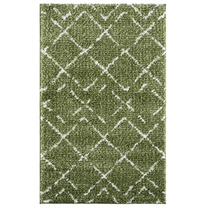 Safavieh Arizona Shag 4'-0&quot x 6'-0&quot Polypropylene Power Loomed Rug inGreen/Ivory