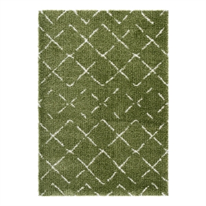 Safavieh Arizona Shag 5'-1&quot x 7'-6&quot Polypropylene Power Loomed Rug inGreen/Ivory