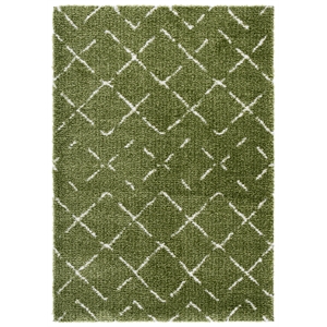 Safavieh Arizona Shag 6'-7&quot x 9'-2&quot Polypropylene Power Loomed Rug inGreen/Ivory
