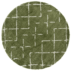 Safavieh Arizona Shag 6'-7&quot x 6'-7&quot Polypropylene Power Loomed Rug inGreen/Ivory
