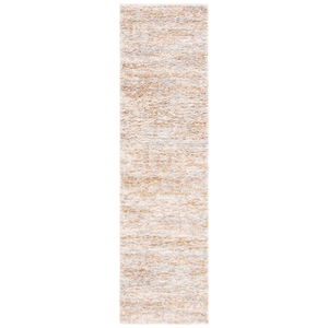 Safavieh Berber Shag 2'-3&quot x 6'-0&quot Polyester Power Loomed Rug in Ivory / Gold
