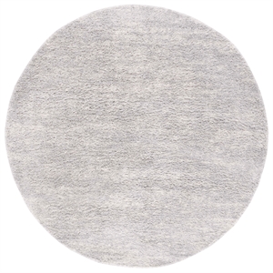 Safavieh Berber Shag 10'-0&quot x 10'-0&quot Polyester Power Loomed Rug in Gray/ Ivory