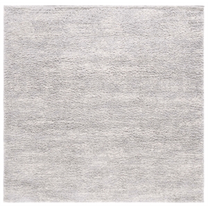 Safavieh Berber Shag 10'-0&quot x 10'-0&quot Polyester Power Loomed Rug in Gray/ Ivory