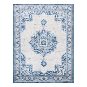 Safavieh Brentwood 6'-0&quot x 9'-0&quot Polypropylene Power Loomed Rug in Blue / Ivory