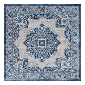 Safavieh Brentwood 8'-0&quot x 8'-0&quot Polypropylene Power Loomed Rug in Blue / Ivory
