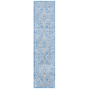 Safavieh Brentwood 2'-6&quot x 20'-0&quot Polypropylene Power Loomed Rug in Ivory / Navy