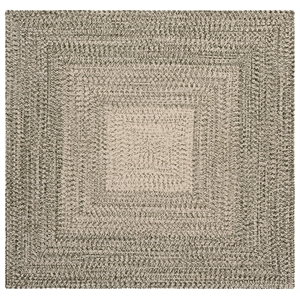 Safavieh Braided 5'-0&quot x 5'-0&quot Polypropylene Hand Woven Rug in Beige / Green