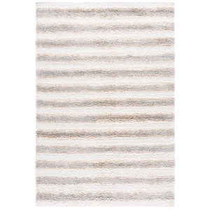 Safavieh Gemma Shag 600 5'-3&quotx7'-6&quotPolypropylenePowerLoomedRuginIvory/Beige/Gray
