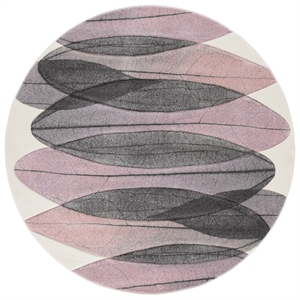 Safavieh Hollywood 6'-7&quot x 6'-7&quot Polypropylene Power Loomed Rug in Ivory /Purple