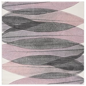 Safavieh Hollywood 6'-7&quot x 6'-7&quot Polypropylene Power Loomed Rug in Ivory /Purple