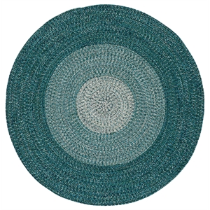 Safavieh Braided 2'-0&quot x 4'-0&quot Polypropylene Hand Woven Rug in Ivory / Turquoise