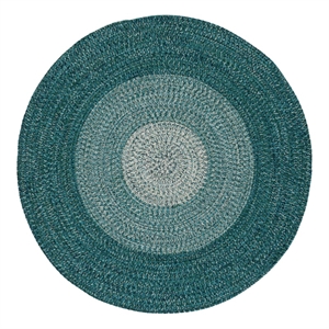 Safavieh Braided 5'-0&quot x 5'-0&quot Polypropylene Hand Woven Rug in Ivory / Turquoise