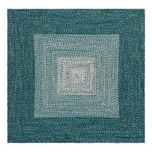 Safavieh Braided 5'-0&quot x 5'-0&quot Polypropylene Hand Woven Rug in Ivory / Turquoise