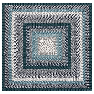 Safavieh Braided 5'-0&quot x 5'-0&quot Polypropylene Hand Woven Rug in Teal /Multi-Color