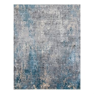 Safavieh Eclipse 100 9'-0&quot x 12'-0&quot Acrylic Power Loomed Rug in Gray/ Blue