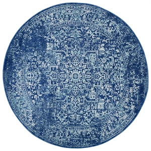 Safavieh Evoke 8'-0&quot x 8'-0&quot Polypropylene Power Loomed Rug in Navy / Ivory