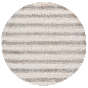 Safavieh Gemma Shag 600 6'-7&quotx6'-7&quotPolypropylenePowerLoomedRuginIvory/Beige/Gray