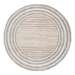 Safavieh Gemma Shag 600 6'-7&quotx6'-7&quotPolypropylenePowerLoomedRuginIvory/Beige/Gray