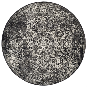 Safavieh Evoke 9'-0&quot x 9'-0&quot Polypropylene Power Loomed Rug in Black / Gray