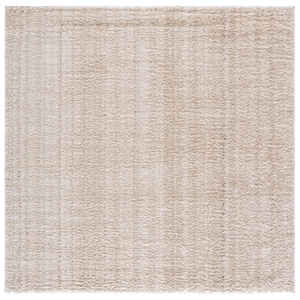 Safavieh Everett Shag 6'-7&quot x 6'-7&quot Polypropylene Power Loomed Rug inIvory/Beige