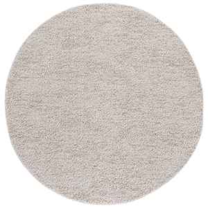 Safavieh Everett Shag 6'-7&quot x 6'-7&quot Polypropylene Power Loomed Rug in Ivory