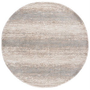 Safavieh Gemma Shag 600 6'-7&quotx6'-7&quotPolypropylenePowerLoomedRuginIvory/Beige/Gray