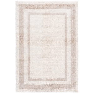 Safavieh Gemma Shag 600 5'-3&quot x 7'-6&quot Polypropylene Power LoomedRuginIvory/Beige