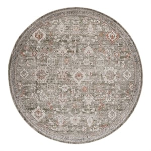 Safavieh Grove 6'-7&quot x 6'-7&quot Polypropylene Power Loomed Rug in Green / Gray