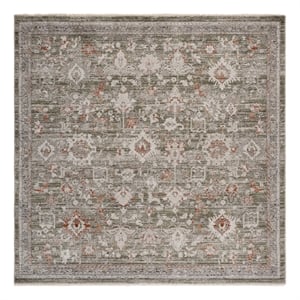 Safavieh Grove 6'-7&quot x 6'-7&quot Polypropylene Power Loomed Rug in Green / Gray