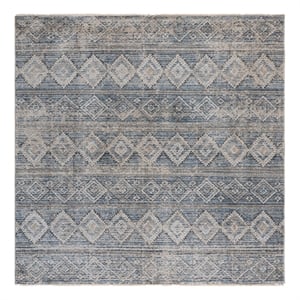Safavieh Grove 6'-7&quot x 6'-7&quot Polypropylene Power Loomed Rug in Blue / Ivory