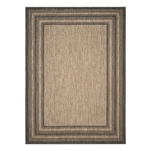 Safavieh Courtyard 11'-0&quot x 15'-0&quot Polypropylene Power Loomed RuginNatural/Black