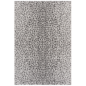 Safavieh Courtyard 5'-3&quot x 7'-7&quot Polypropylene Power Loomed Rug in Ivory / Black