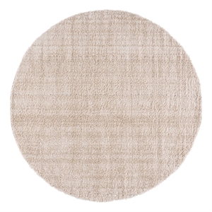 Safavieh Everett Shag 6'-7&quot x 6'-7&quot Polypropylene Power Loomed Rug inIvory/Beige