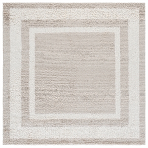 Safavieh Gemma Shag 600 6'-7&quot x 6'-7&quot Polypropylene Power LoomedRuginBeige/Ivory