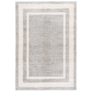 Safavieh Gemma Shag 600 5'-3&quot x 7'-6&quot Polypropylene Power Loomed RuginGray/Ivory