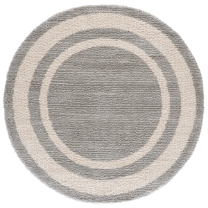 Safavieh Gemma Shag 600 6'-7&quot x 6'-7&quot Polypropylene Power Loomed RuginGray/Ivory