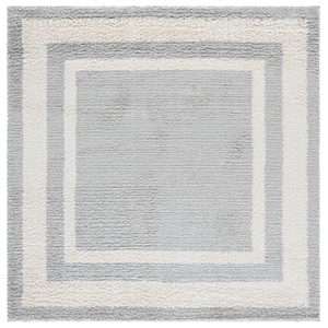 Safavieh Gemma Shag 600 6'-7&quot x 6'-7&quot Polypropylene Power Loomed RuginGray/Ivory