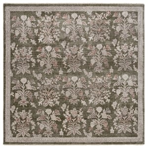 Safavieh Grove 6'-7&quot x 6'-7&quot Polypropylene Power Loomed Rug in Green / Ivory