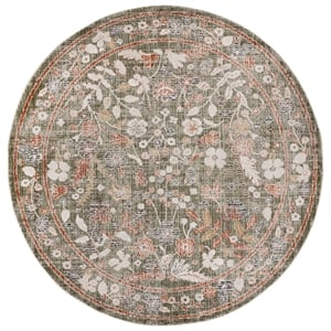 Safavieh Grove 6'-7&quot x 6'-7&quot Polypropylene Power Loomed Rug in Green / Ivory