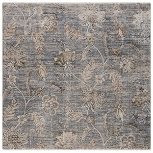 Safavieh Grove 6'-7&quot x 6'-7&quot Polypropylene Power Loomed Rug in Blue / Ivory