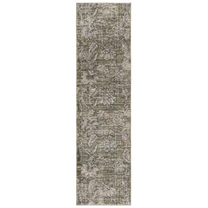 Safavieh Grove 2'-2&quot x 8'-0&quot Polypropylene Power Loomed Rug in Green / Ivory